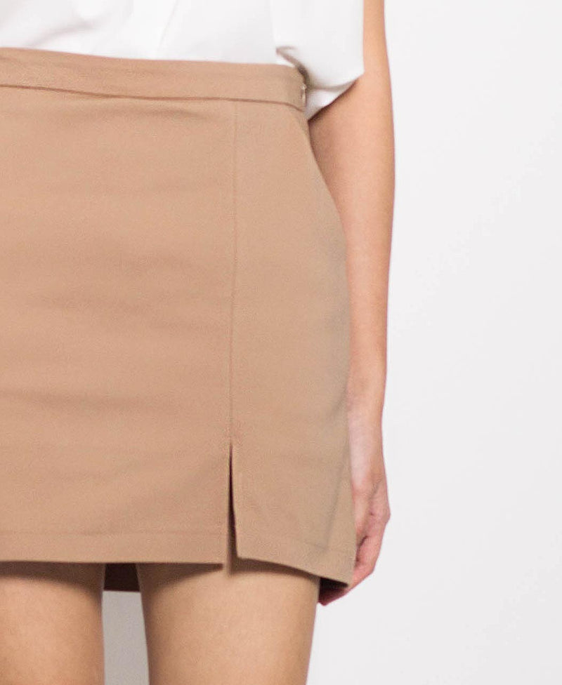 Women Short Skirt - Khaki - F0W467