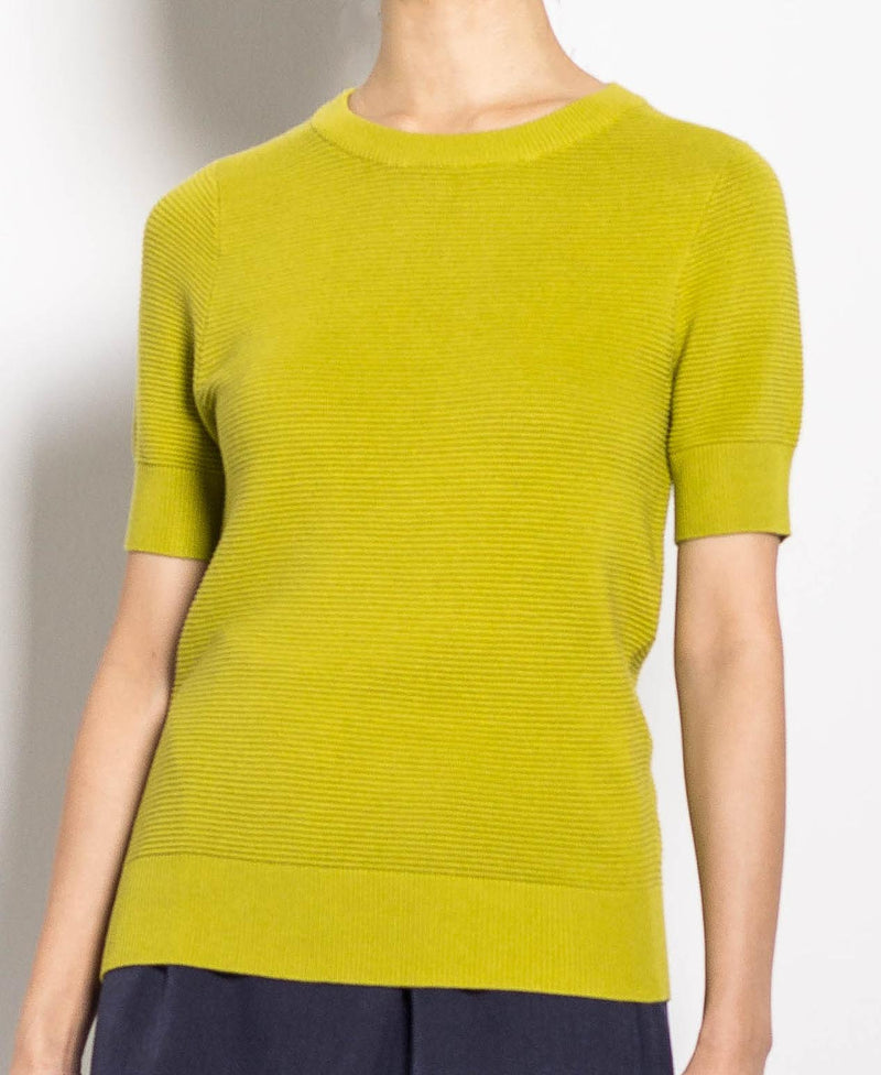 Women Short-Sleeve Knit Top - Green - H0W733