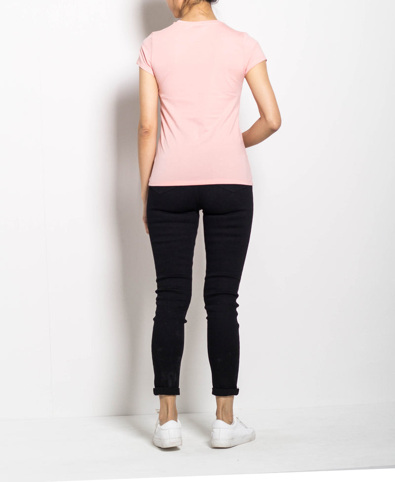 Women Short Sleeve Graphic Tee - Pink - H0W772