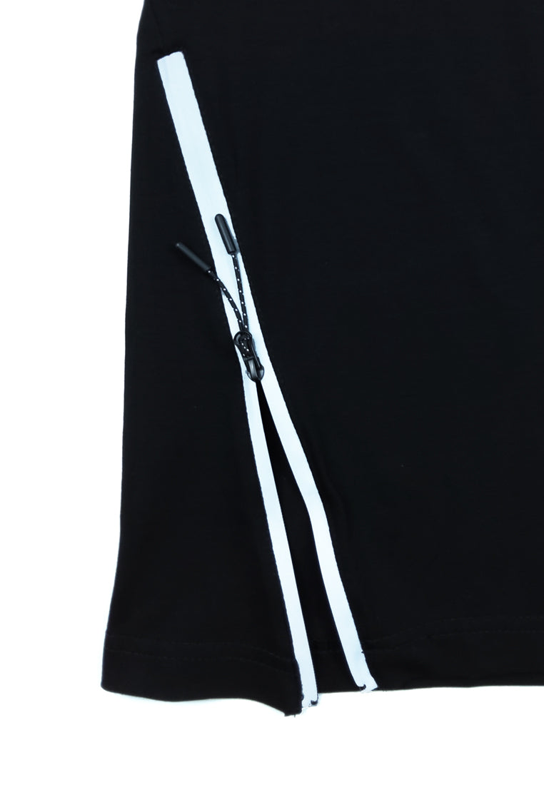 Men Oversized Short-Sleeve Fashion Round Tee - Black - H0M724