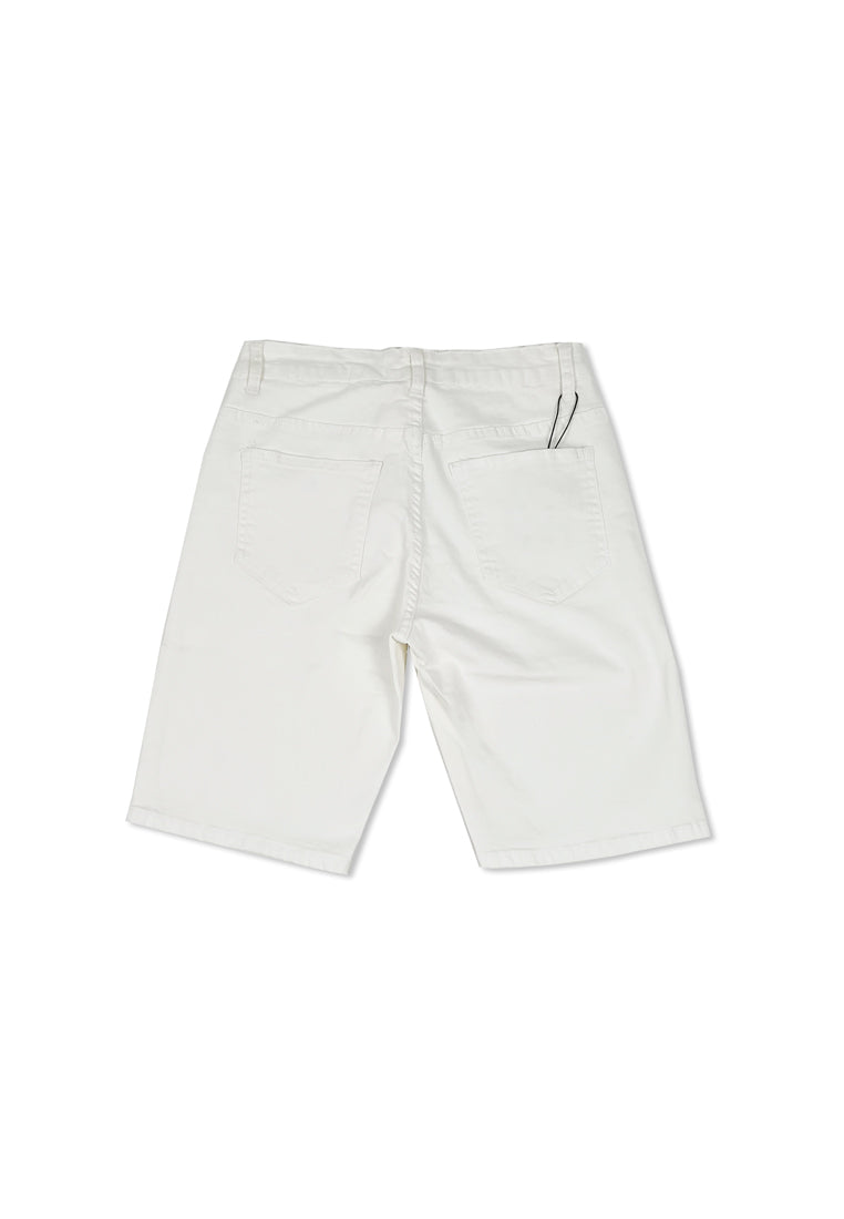 Men Denim Bermuda Shorts - White - M1M058