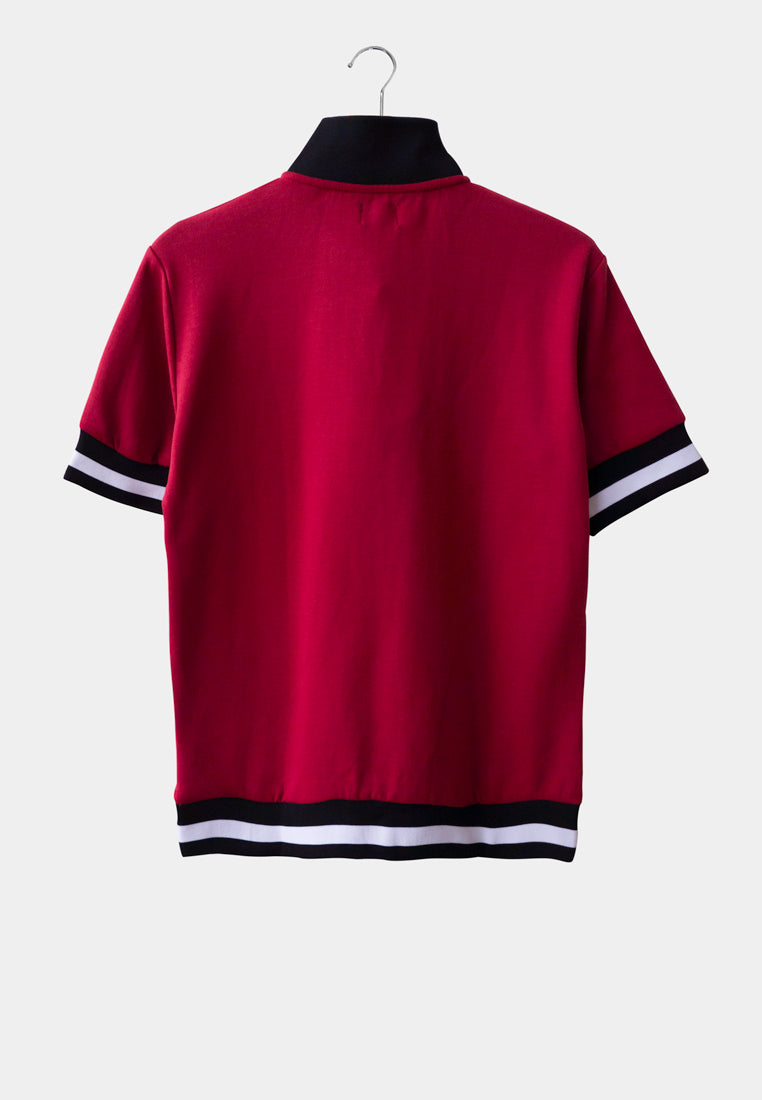 Men Short-Sleeve Knit Wear - Red - H9M364