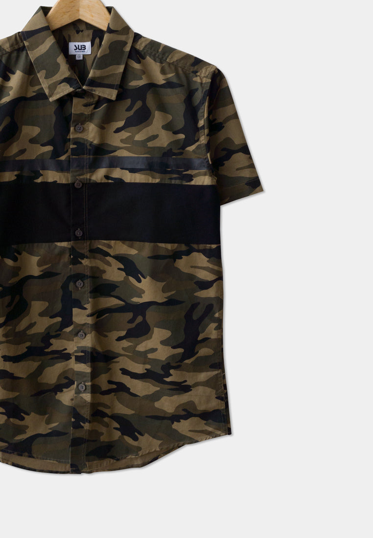 Men Short-Sleeve Shirt - Army Green - H9M260