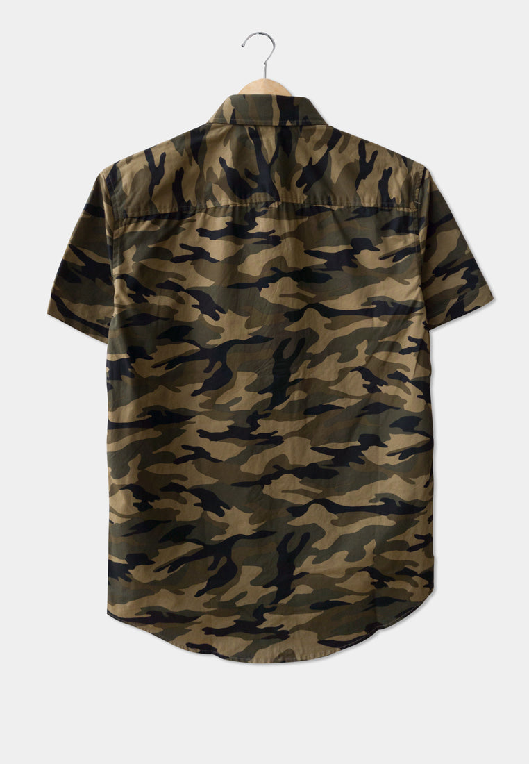 Men Short-Sleeve Shirt - Army Green - H9M260