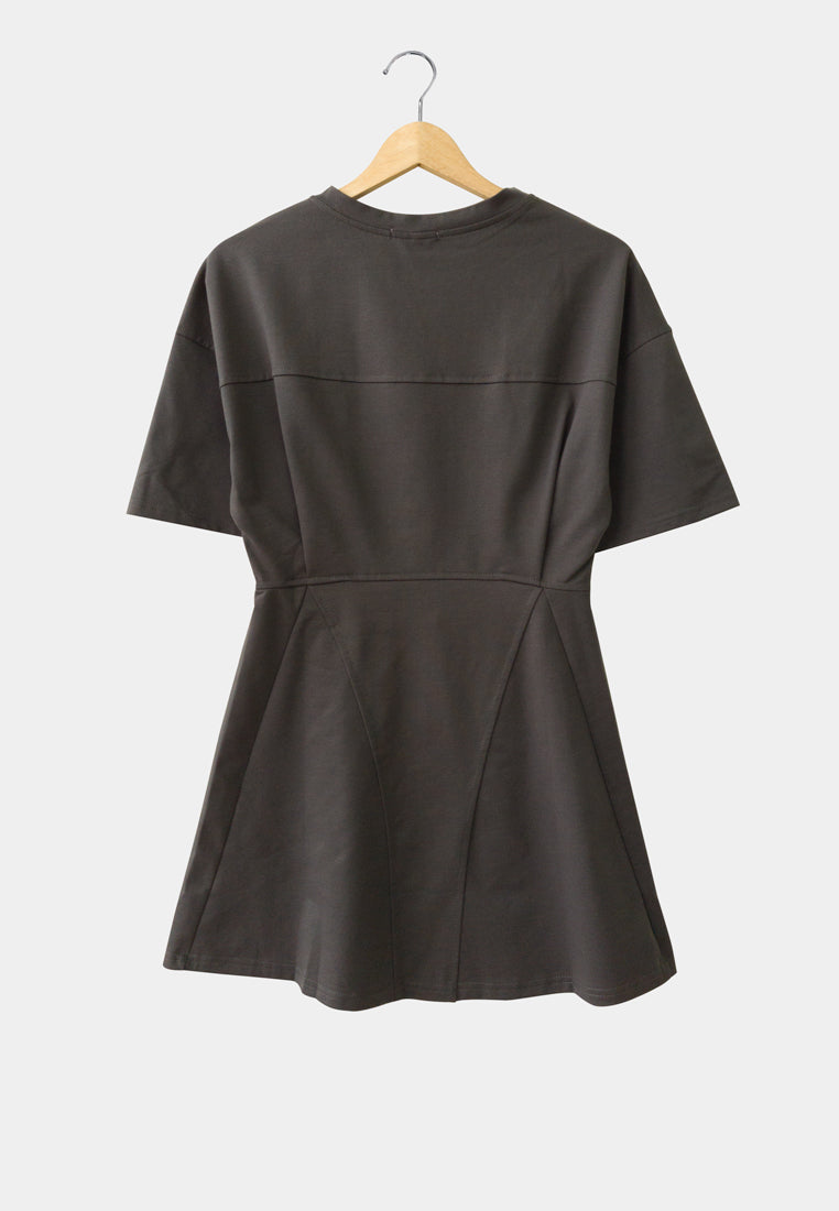Women Midi Dress - Grey - H1W257
