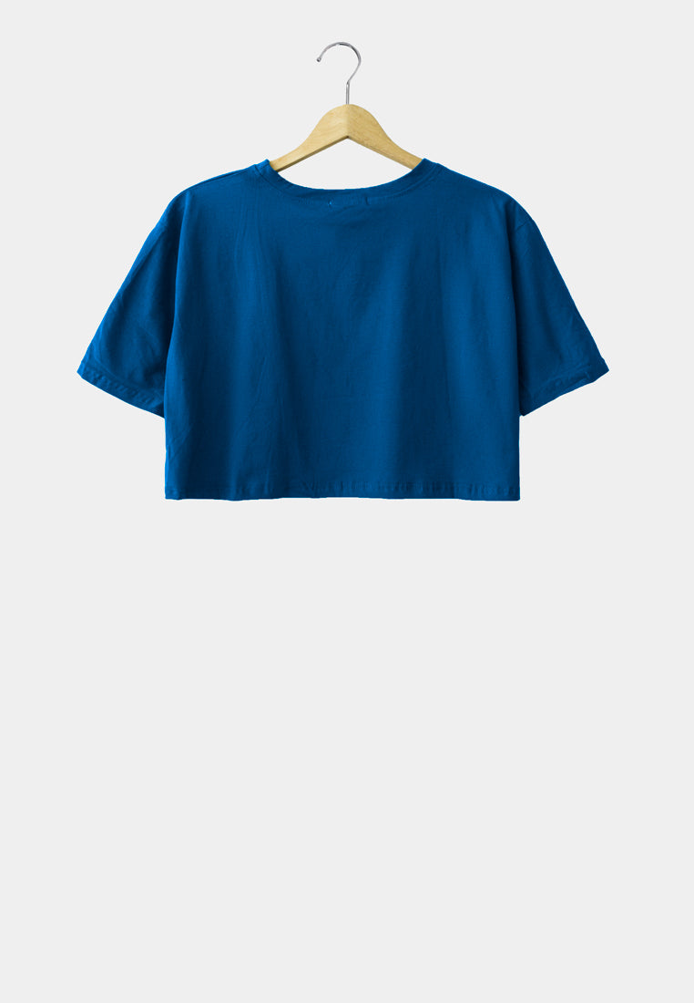Women Short-Sleeve Fashion Tee - Blue - H1W259