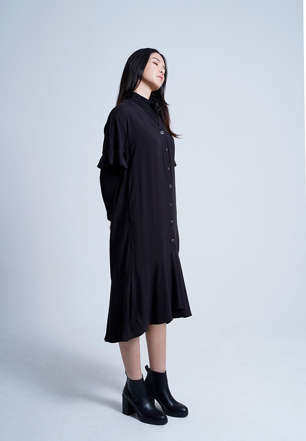 Women Suit Dress - BLACK - F9W085