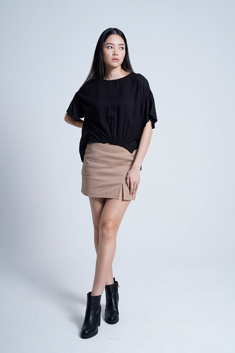 Women Short Skirt - Khaki - F0W467