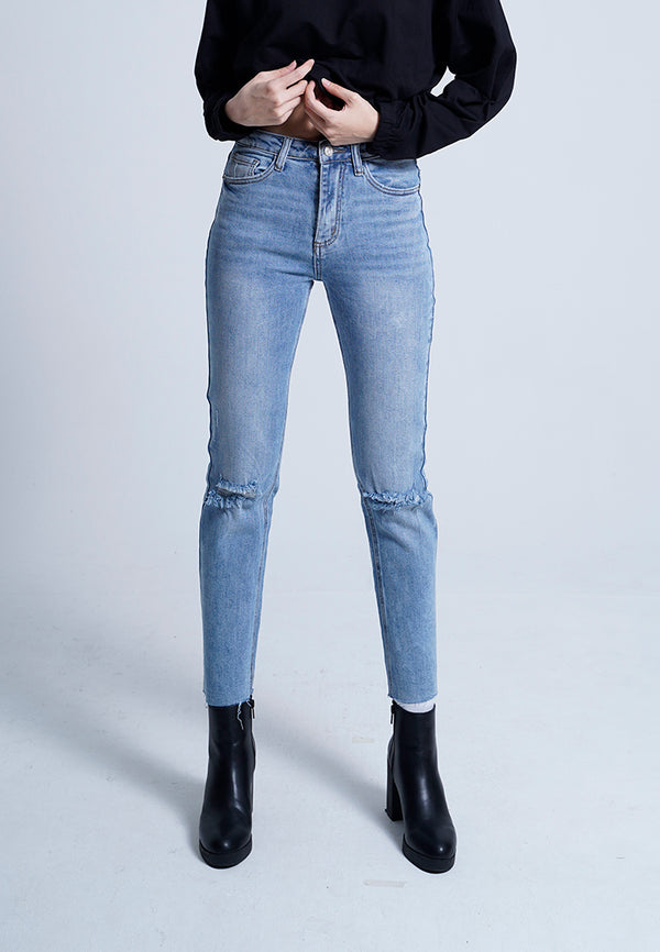 Women Long Jeans - Blue - H9W313