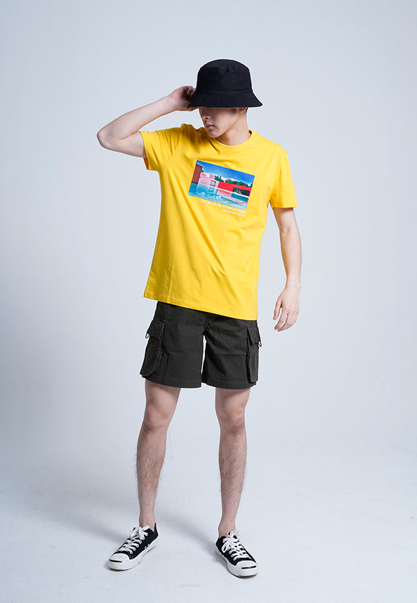 Men Short-Sleeve Graphic Tee - Yellow - H0M938