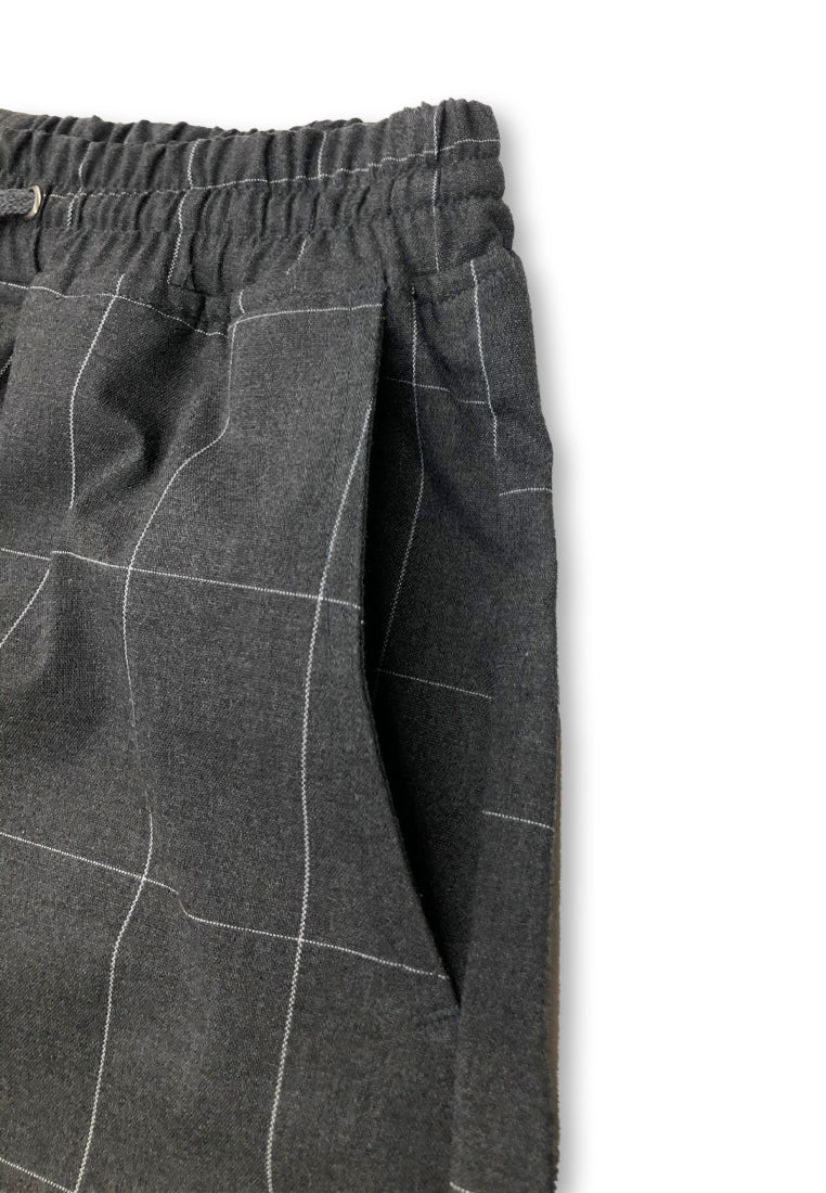 Men Checked Shorts - Dark Grey - H0M742