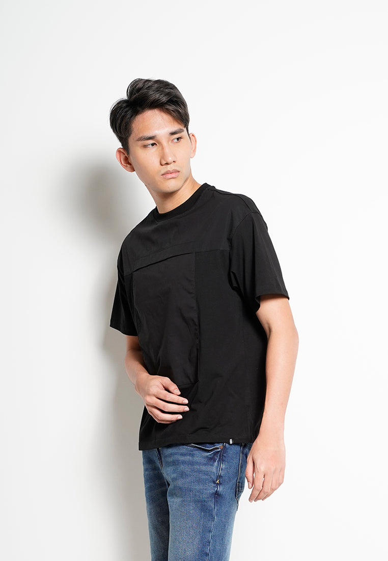 Men Short-Sleeve Pocket Fashion Tee - Black - H0M730