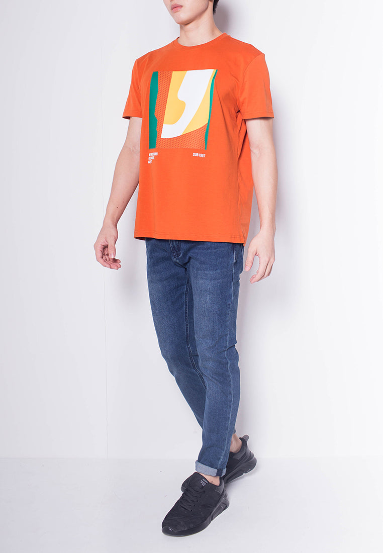 Men Short-Sleeve Graphic Tee - Orange - H0M923