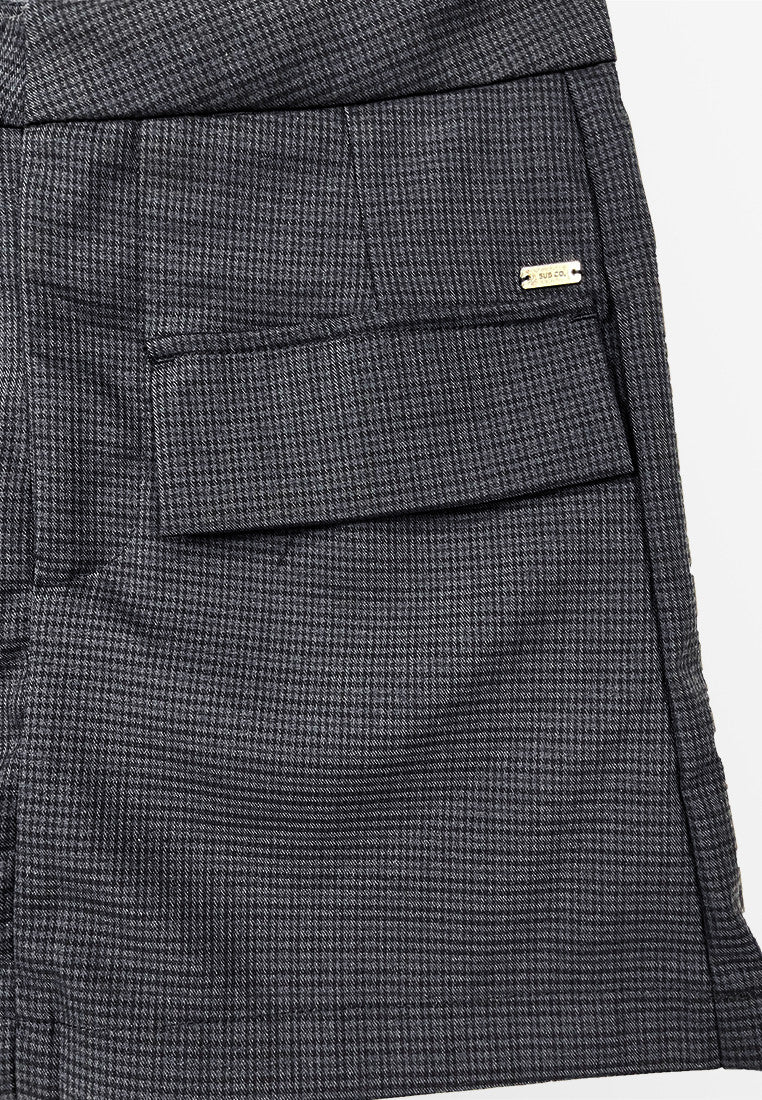Women Grid Skort - Black - S3W611