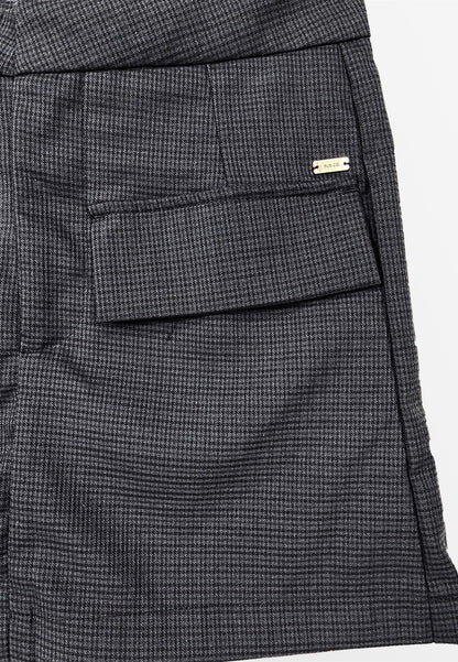 Women Grid Skort - Black - S3W611