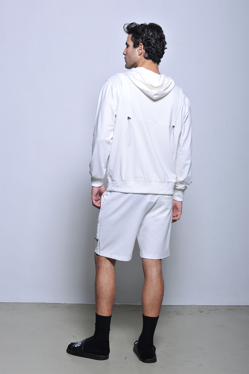 Men Long-Sleeve Oversized Sweatshirt Hoodies - White - H2M656