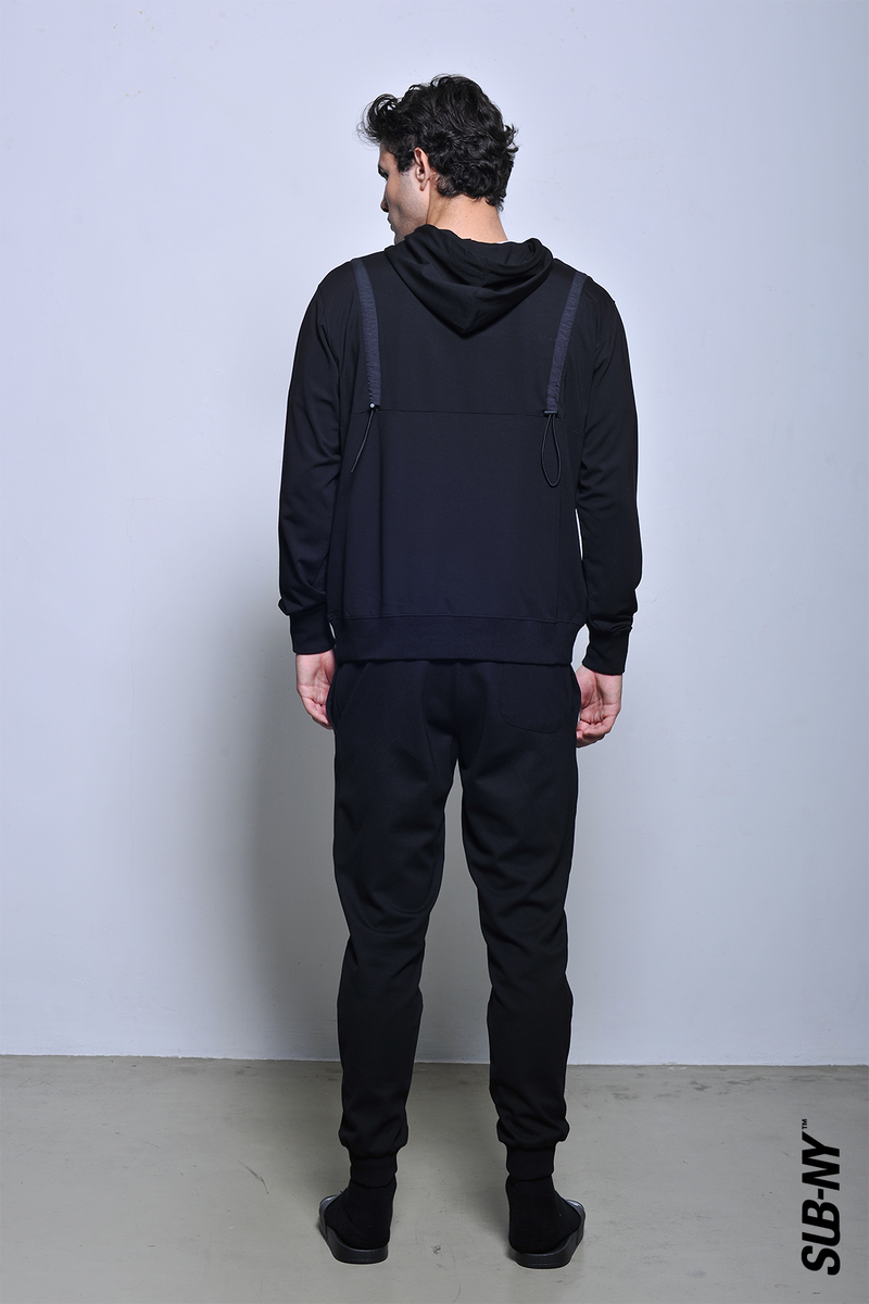 Men Long-Sleeve Oversized Sweatshirt Hoodies - Black - H2M655