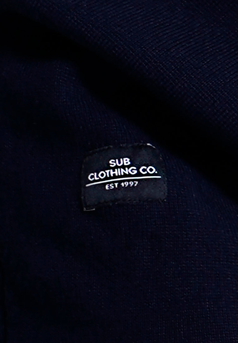 Men Short-Sleeve Knit Zip Polo Shirt  - Navy - H0M634