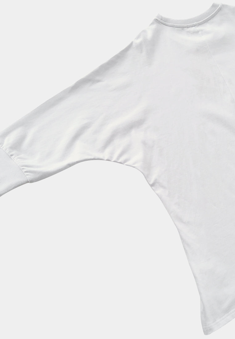 Women Long Sleeve Fashion Tee - White - M2W345