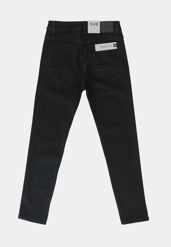 Men Skinny Fit Long Jeans - Black - S2M048
