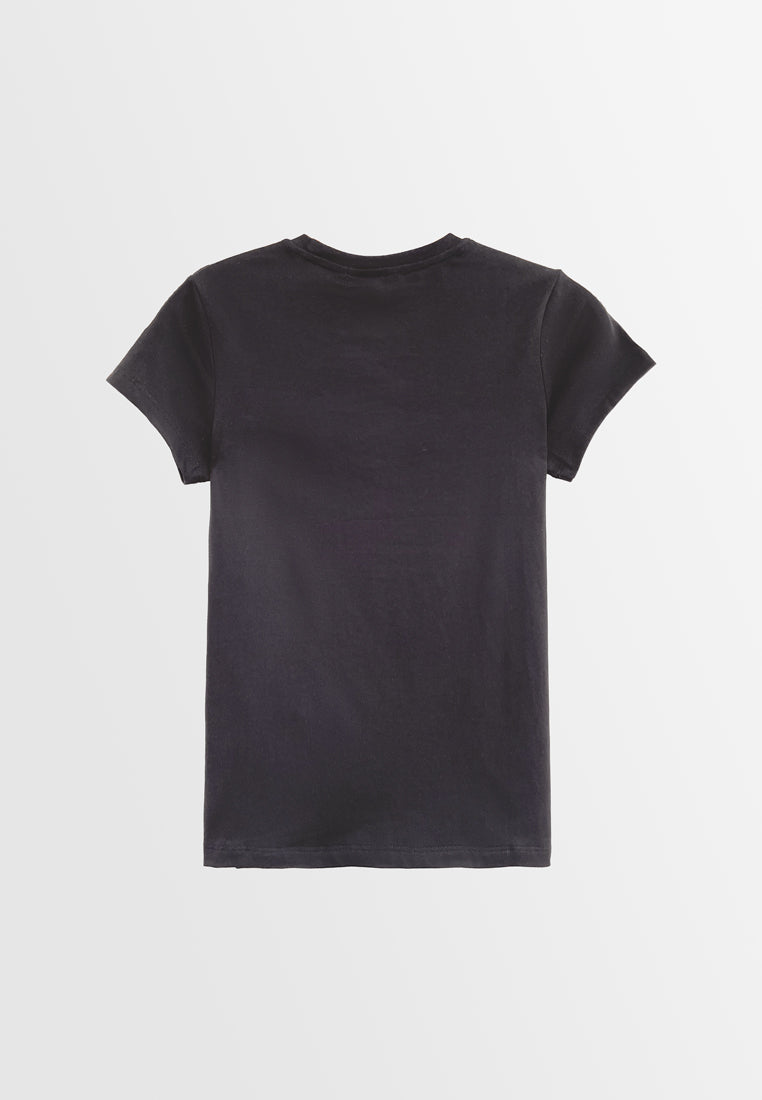 Women Short-Sleeve Graphic Tee - Black - S3W622