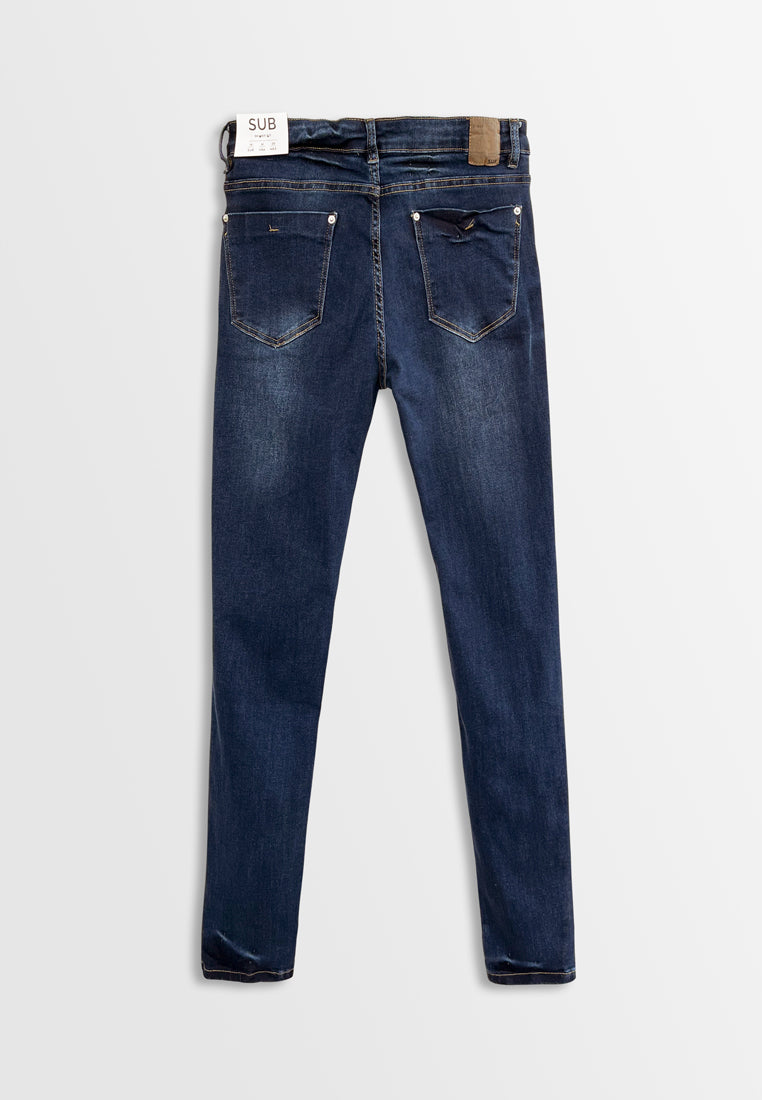 Women Skinny Fit Long Jeans - Dark Blue - H2W437
