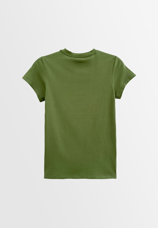 Women Short-Sleeve Graphic Tee - Dark Green - S3W587