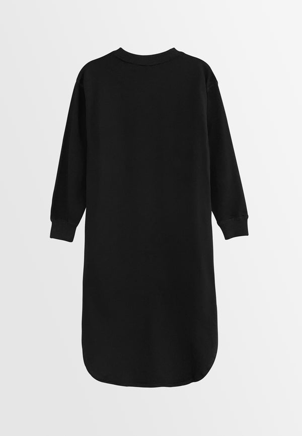 Women Long Sleeve Dress - Black - F2W412
