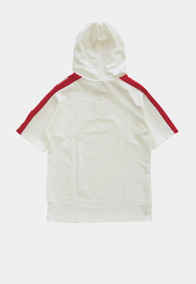 Men Short-Sleeve Sweatshirt Hoodie - White - H1M086