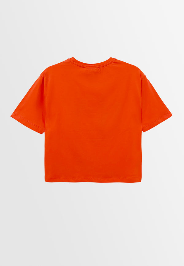 Women Short-Sleeve Fashion Tee - Orange - S3W643