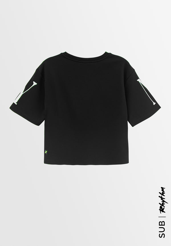 Women Short-Sleeve Fashion Tee - Black - H2W539