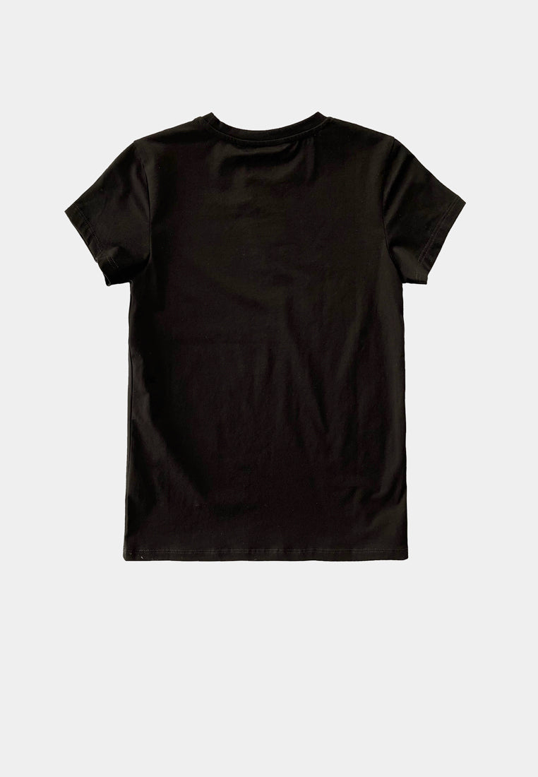 Women Short-Sleeve Graphic Tee - Black - F2W406