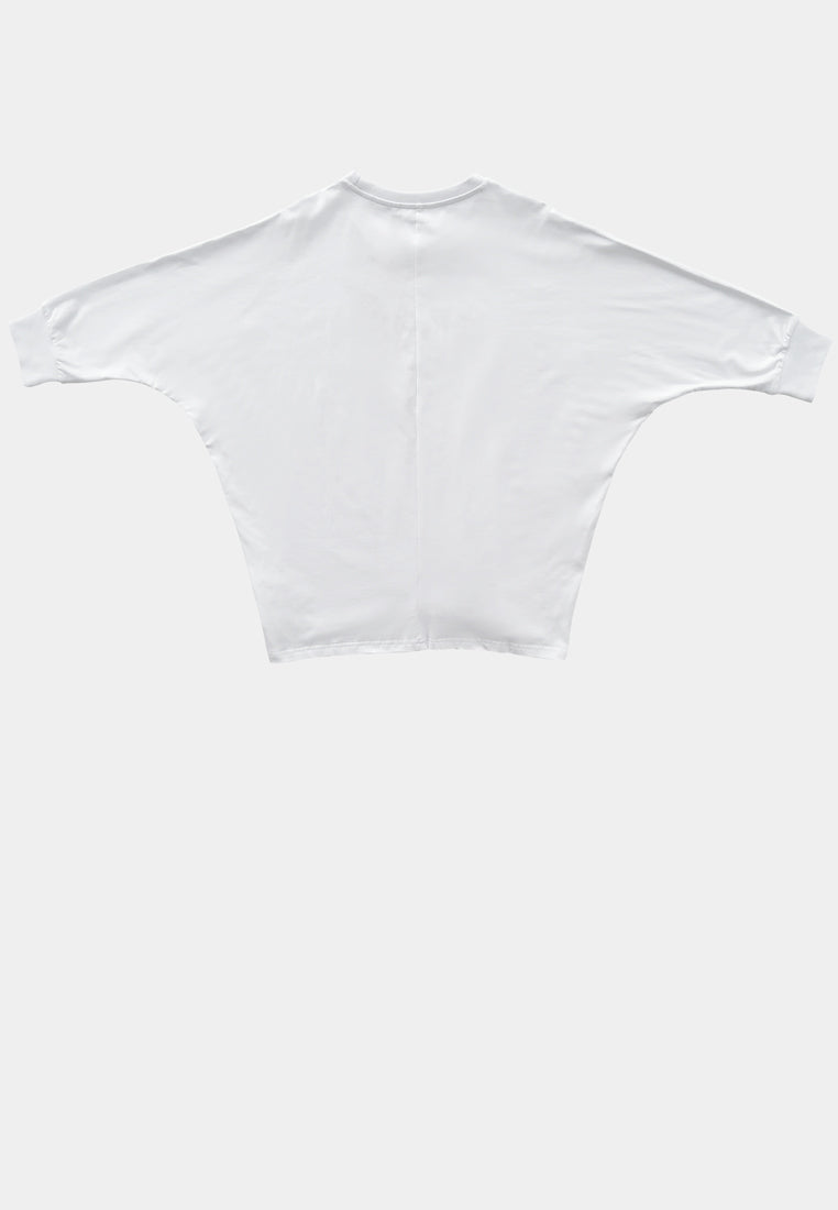 Women Long Sleeve Fashion Tee - White - M2W345