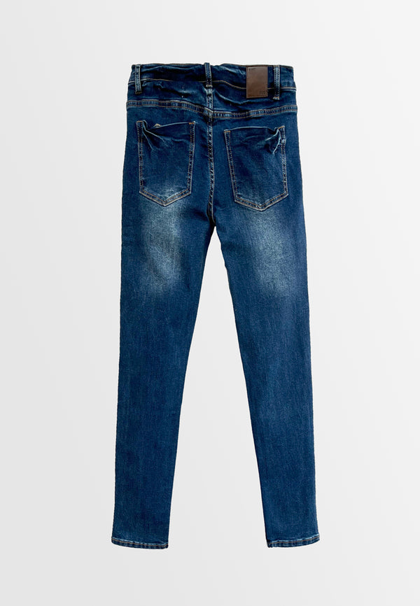 Women Skinny Fit Long Jeans - Dark Blue - H2W508