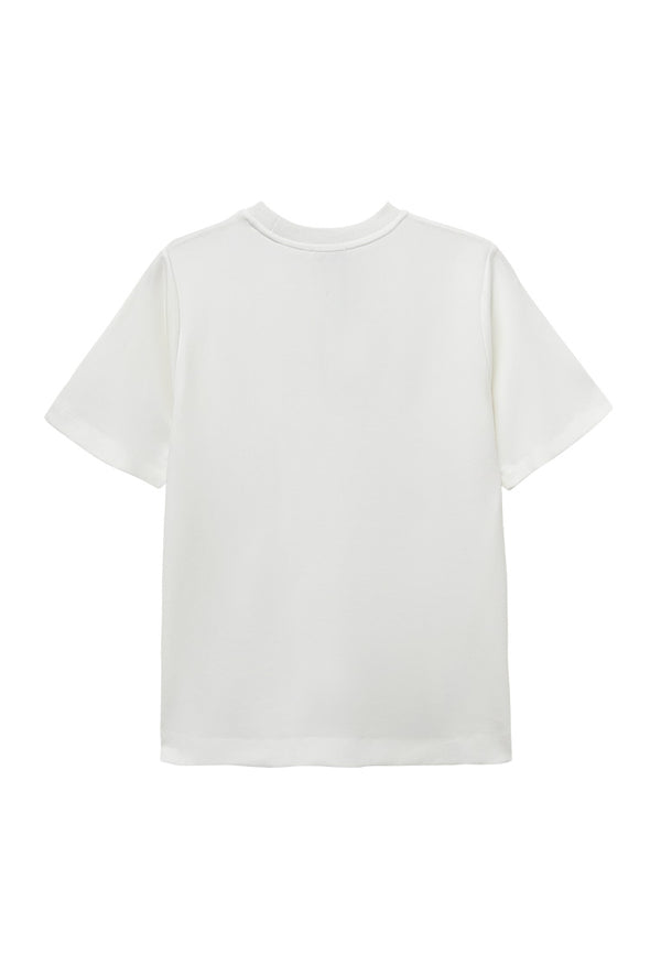 Women Short-Sleeve Fashion Tee - White - H2W558