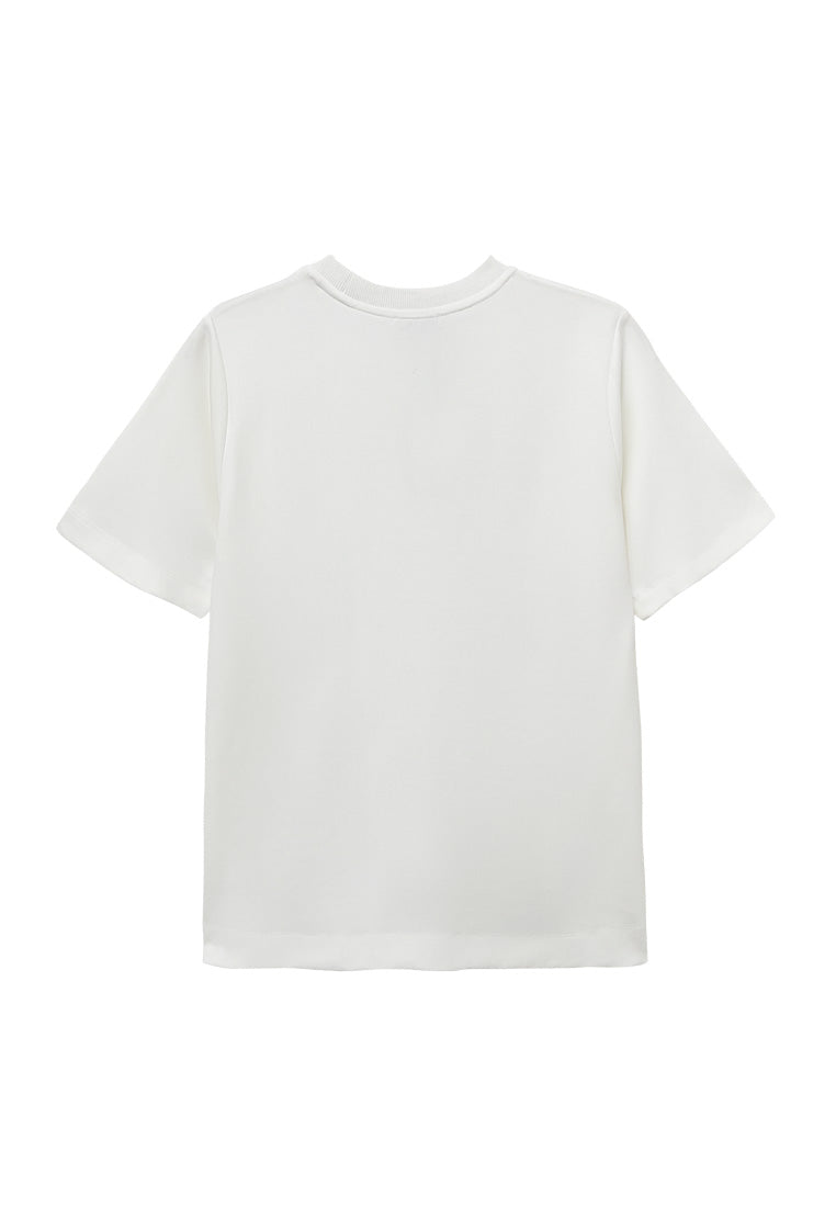 Women Short-Sleeve Fashion Tee - White - H2W558