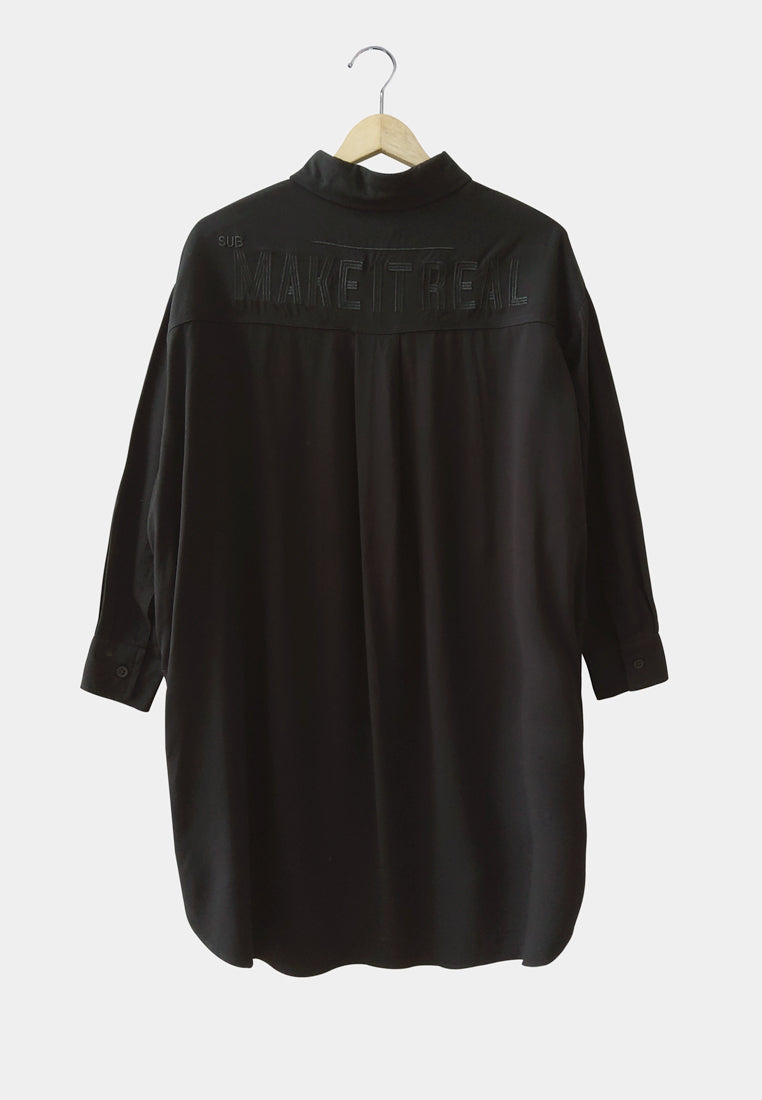 Women Long-Sleeve Fashion Shirt - Black - S2W286