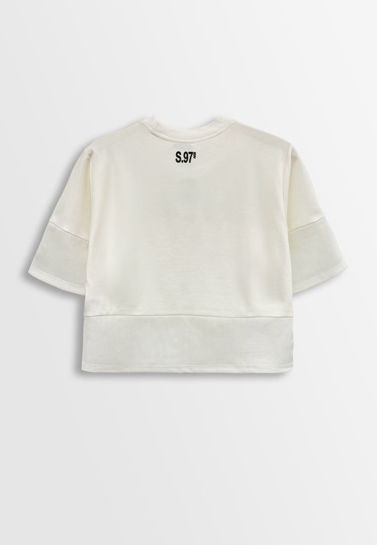 Women Short-Sleeve Fashion Tee - White - F2W391