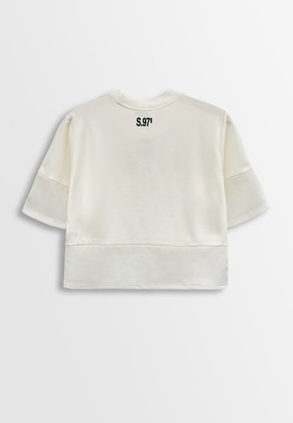 Women Short-Sleeve Fashion Tee - White - F2W391