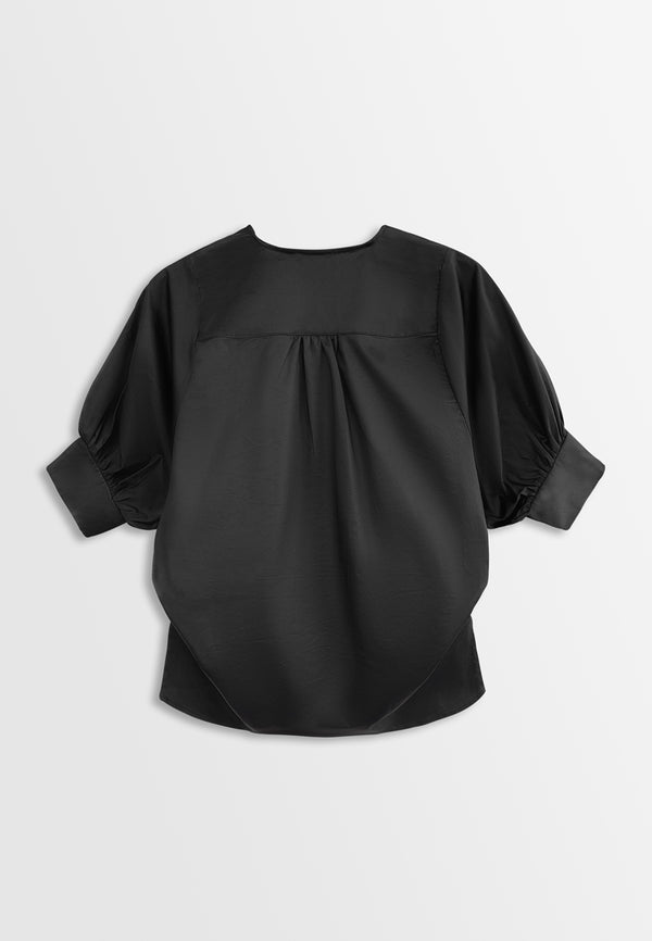 Women Woven Blouse - Black - H2W432