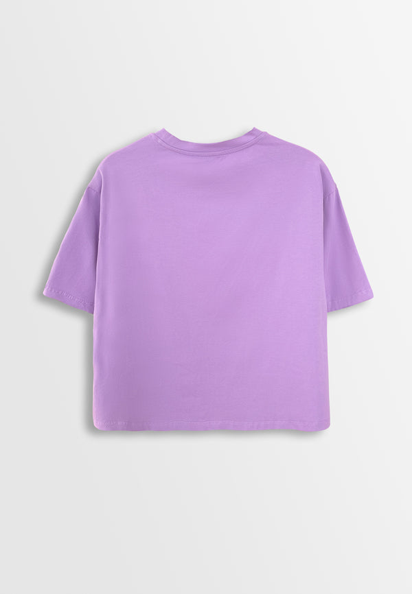 Women Short-Sleeve Fashion Tee - Purple - F2W418