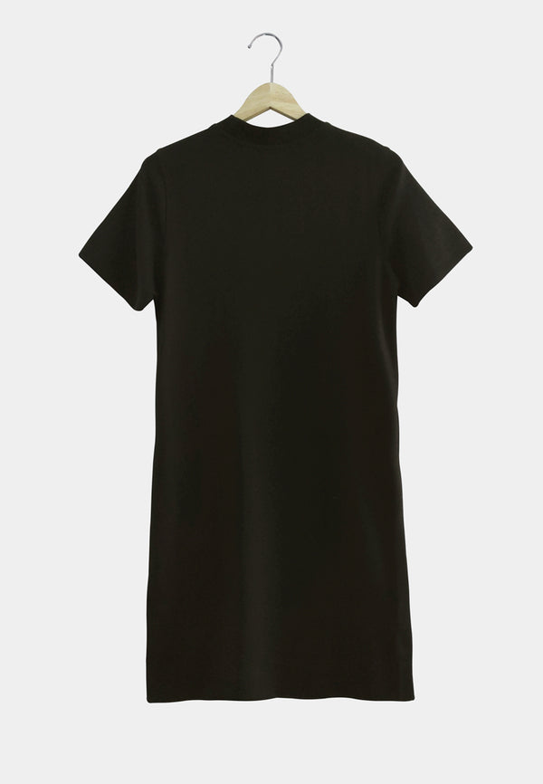 Women T-Shirt Dress - Black - S2W288