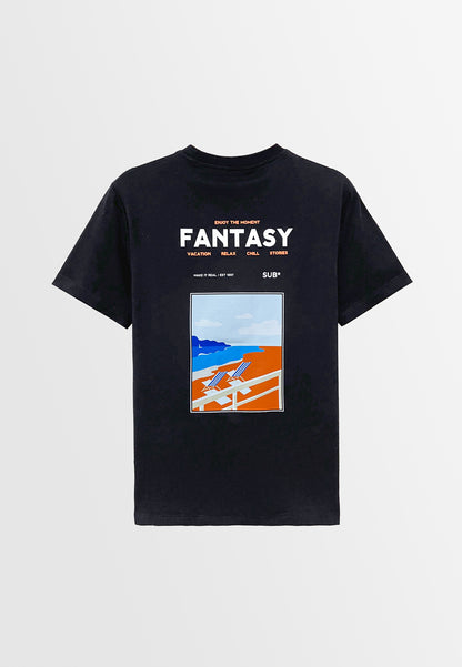 Men Short-Sleeve Graphic Tee - Black - S3M616