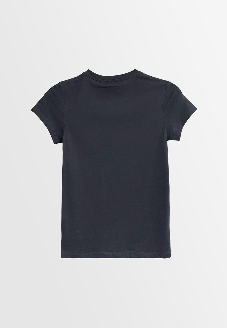 Women Short-Sleeve Graphic Tee - Black - S3W591