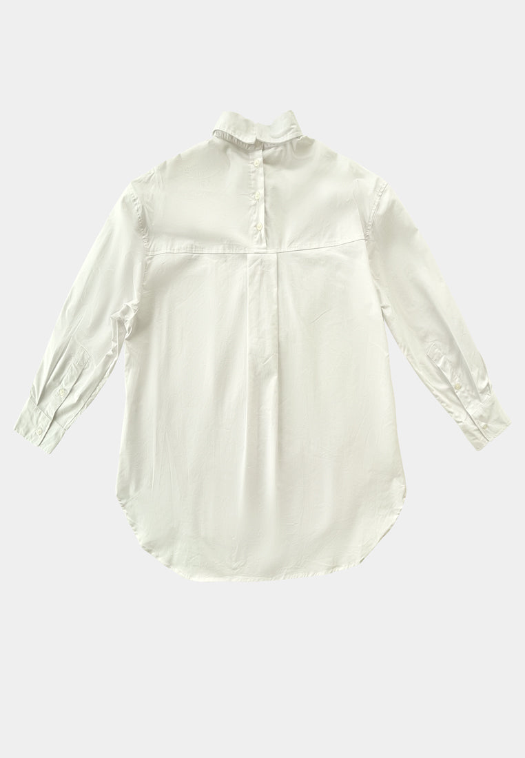 Women Oversized Long-Sleeve Shirt - White - M2W351