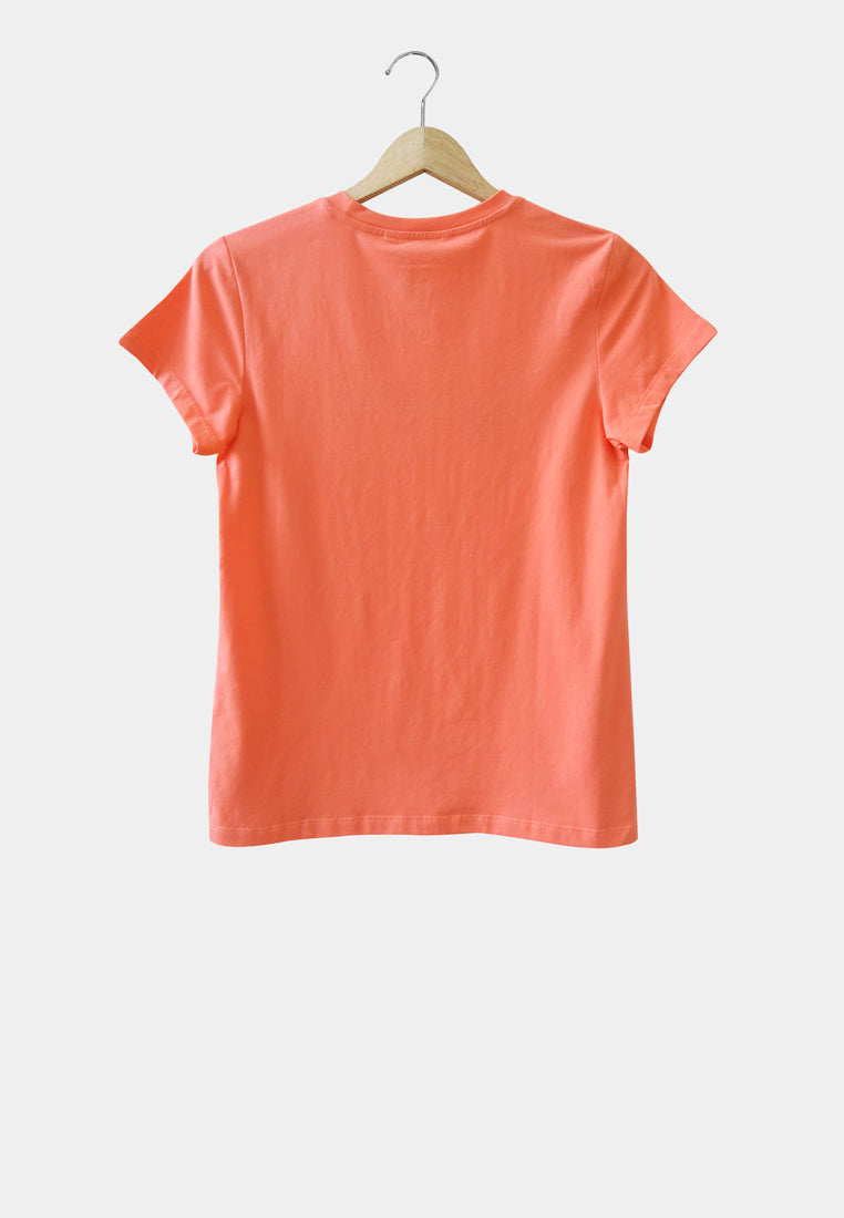 Women Short-Sleeve Graphic Tee - Orange - S2W298