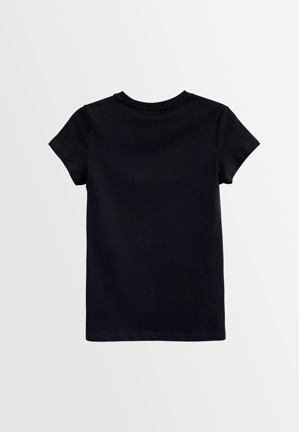 Women Short-Sleeve Graphic Tee - Black - H2W536