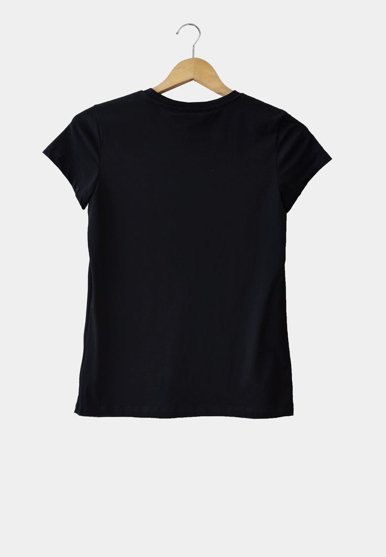 Women Short-Sleeve Graphic Tee - Black - H1W181