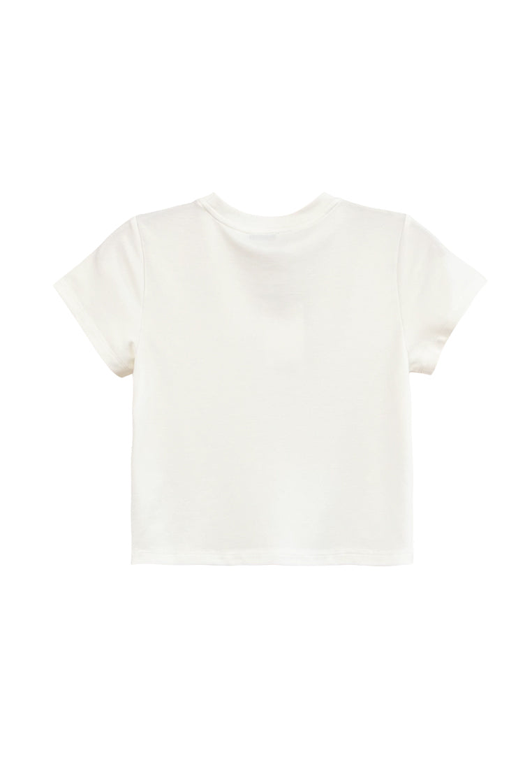 Women Short-Sleeve Fashion Tee - White - H2W658