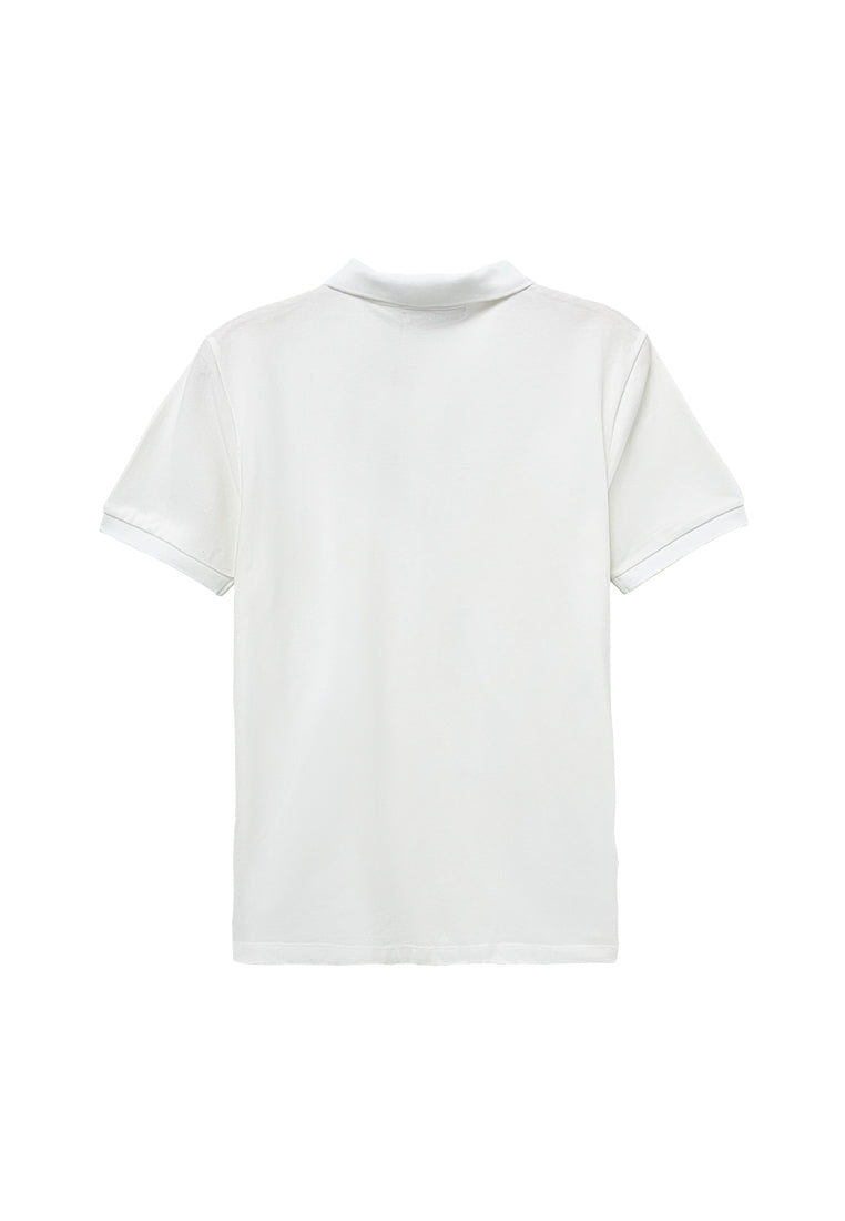 Men Short-Sleeve Polo Tee - White - S3M712